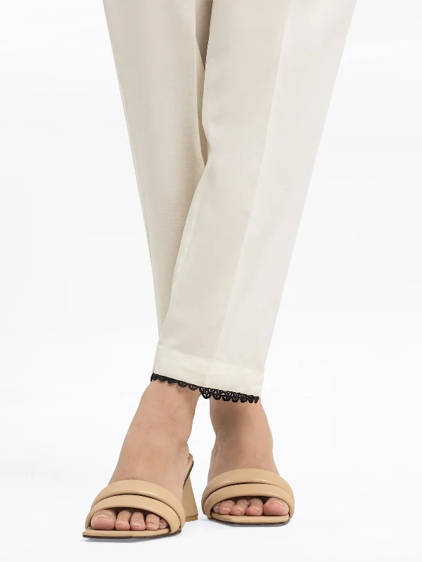 Women's Cream Trouser - EWBEB24-76586 Trousers Timeless Classic