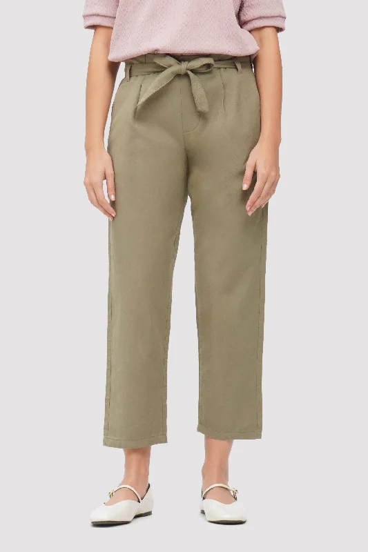 Tie-Waist Linen Trousers Trousers Seasonal Trendy