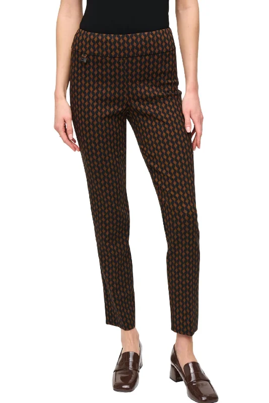 Retro Slim Fit Trousers In Rust/black Trousers Prom Sequined