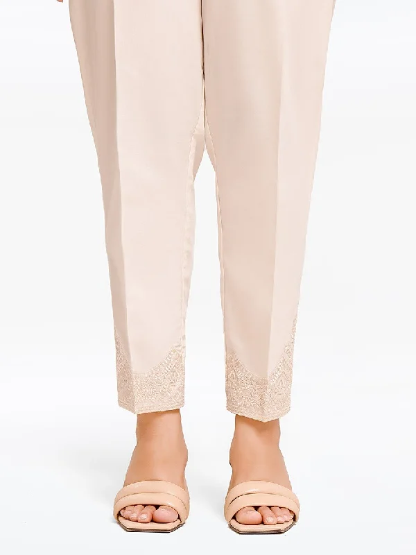 Women's Cream Trouser - EWBE23-76550 Trousers Striped Patterned