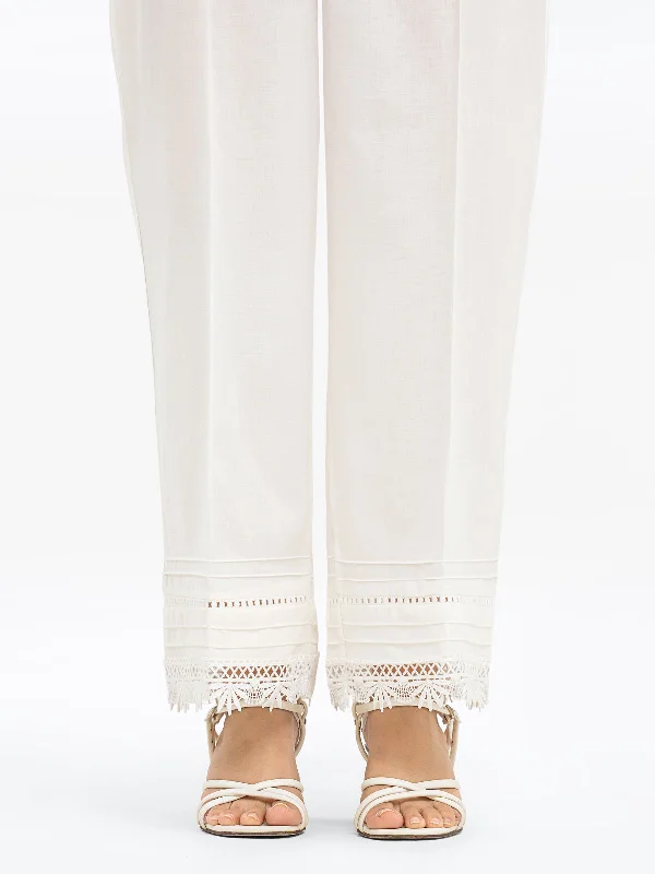 Women's White Trouser - EWBEB24-76573 Trousers cozy soft