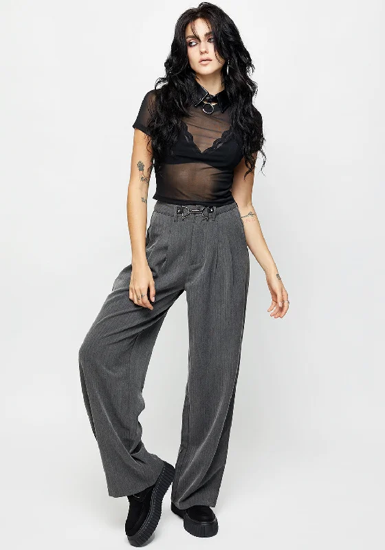 HERRINGBONE TAILORED TROUSER Trousers Palazzo Wide Leg