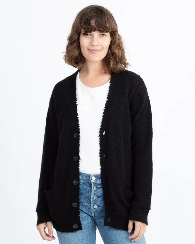 Black Cashmere Open Cardigan Wool Cardigan Cotton Cardigan Cashmere Cardigan