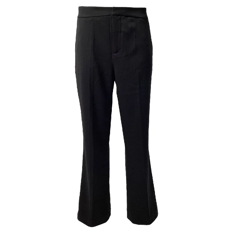 Jason Wu High-Rise Bell Trousers in Black Polyester Trousers Recommended Stylist