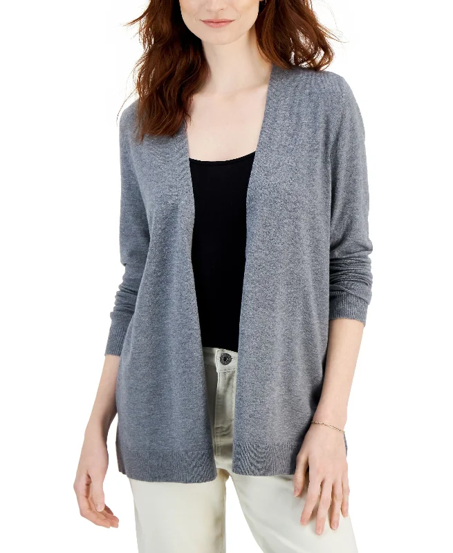 Style & Co Womens Open Front Cardigan Terry Blend Velvet Blend Canvas Blend