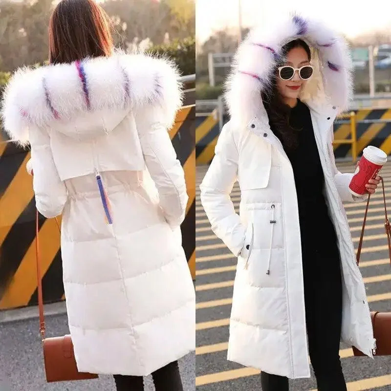 Fashionable High Quality hooded down coat ladies Parker Jacket Large Collar Trim Winter Top Warm Fur Lined Coats S31747 Trench Coat Raincoat Waterproof Jacket