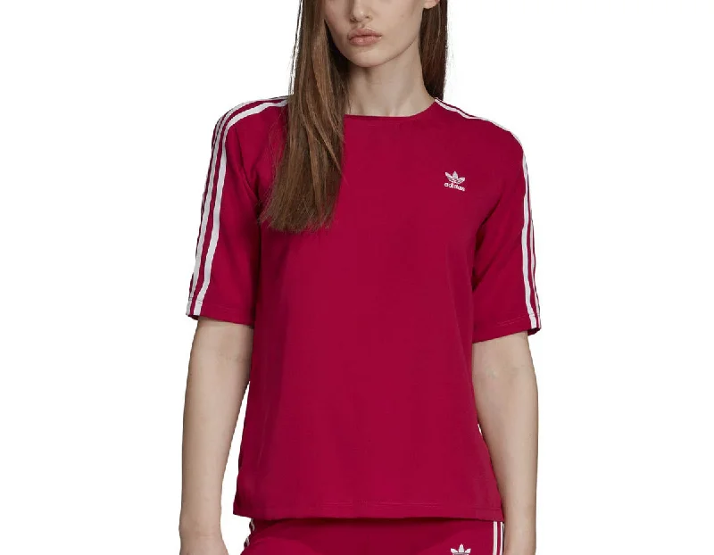 Adidas Women's Originals 3-Stripes T-shirt Pride Pink Faux Fur Fabric Real Fur Fabric Shearling Fabric