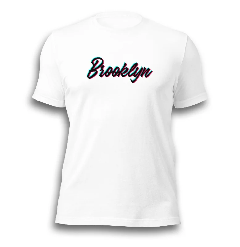 CHROMATIC BROOKLYN WHITE UNISEX T-SHIRT Hooded Caped Shawl Collar