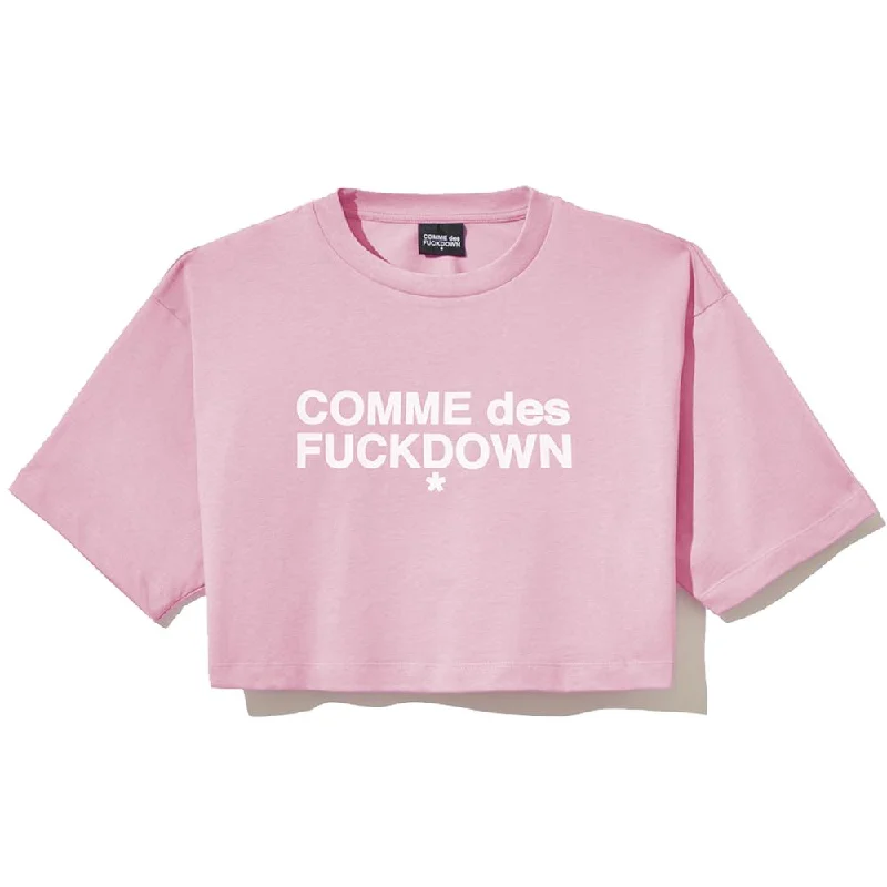 Comme Des Fuckdown Pink Cotton Tops & T-Shirt Striped Floral Plaid