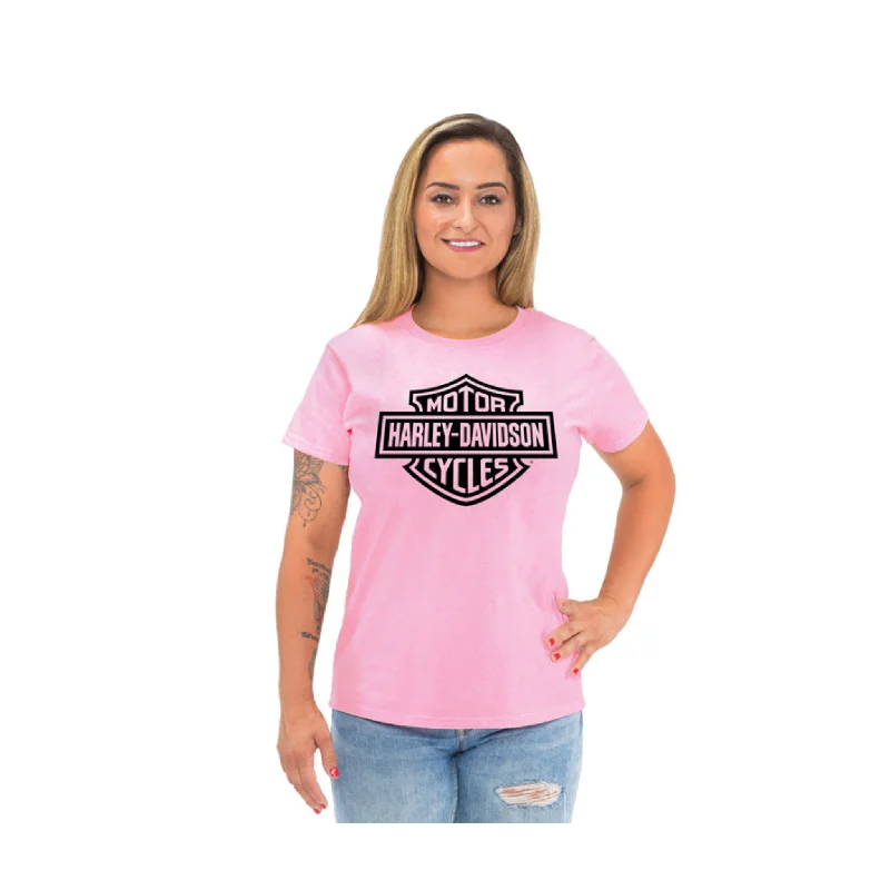 Gasoline Alley Harley-Davidson® Womens Bar & Shield Dealer Tee - Pink Casual Formal Business