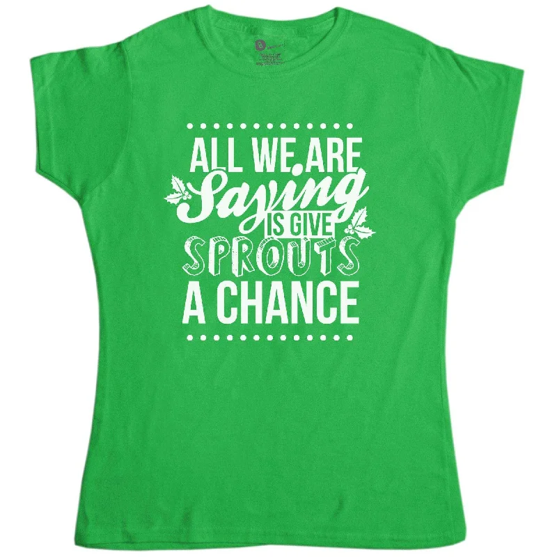 Give Sprouts A Chance Womens Fitted T-Shirt Plaid T-Shirt Polka Dot Checkered