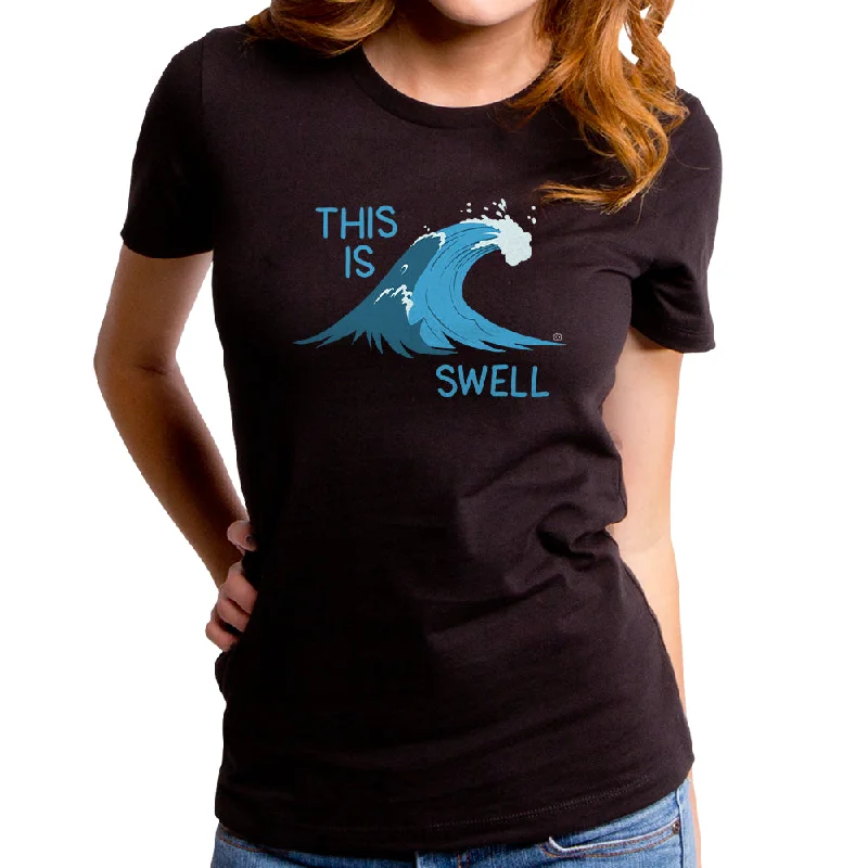 This is Swell Women's T-Shirt Chenille Brocade Lace