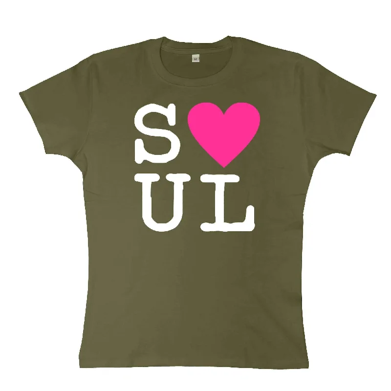 I Heart Soul Womens Style T-Shirt Graphic Embroidered Appliqued