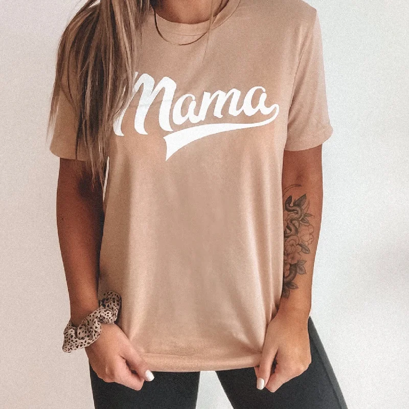 Mama Sporty • Tan Tee Chenille Fabric Brocade Fabric Lace Fabric