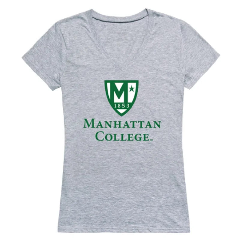 Manhattan College Jaspers Womens Seal T-Shirt Anti-Pilling Machine Wash Handmade