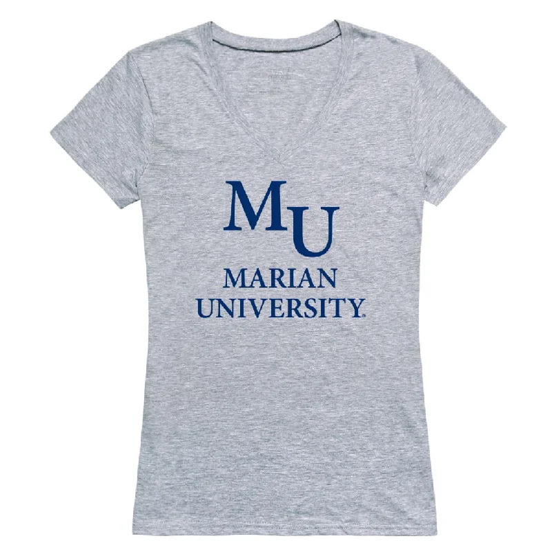 Marian University (IN) Knights Womens Seal T-Shirt Silk Blend Satin Velvet