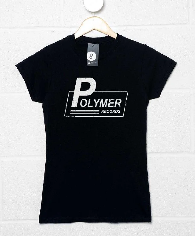 Polymer Records Fitted Womens T-Shirt Chenille Blend Fleece Blend Nylon Blend