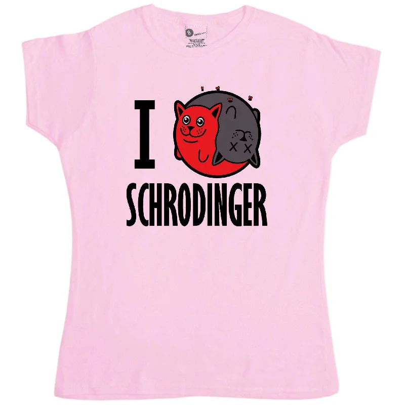 Schrodinger's Cat I Heart Schrodinger Womens Style T-Shirt Collared Crew Neck Turtle Neck