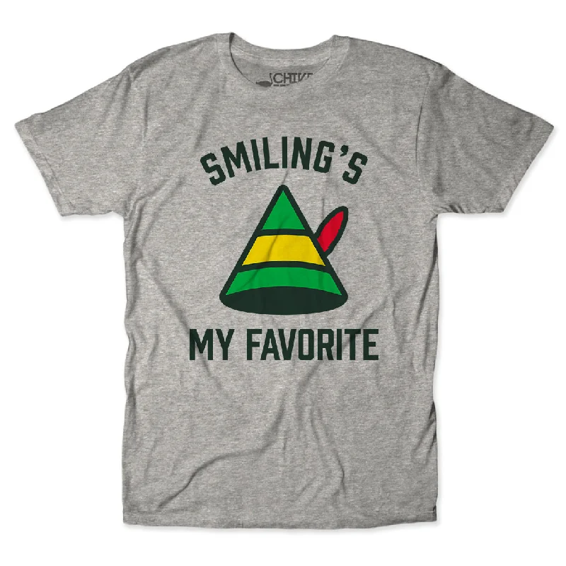 Smiling's My Favorite Unisex Tee Front Pockets Side Pockets Patch Pockets