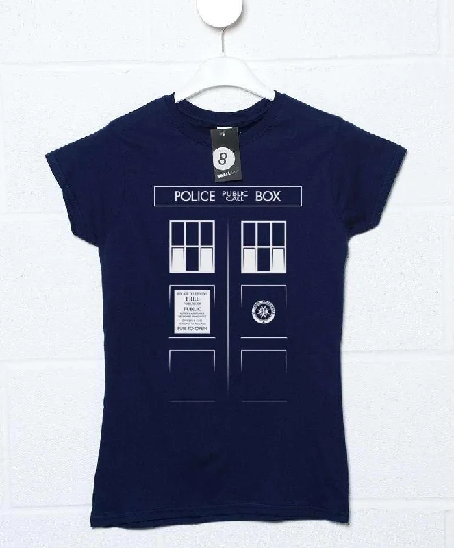 Tardis Front Womens T-Shirt Layered Multi-layer Single Layer