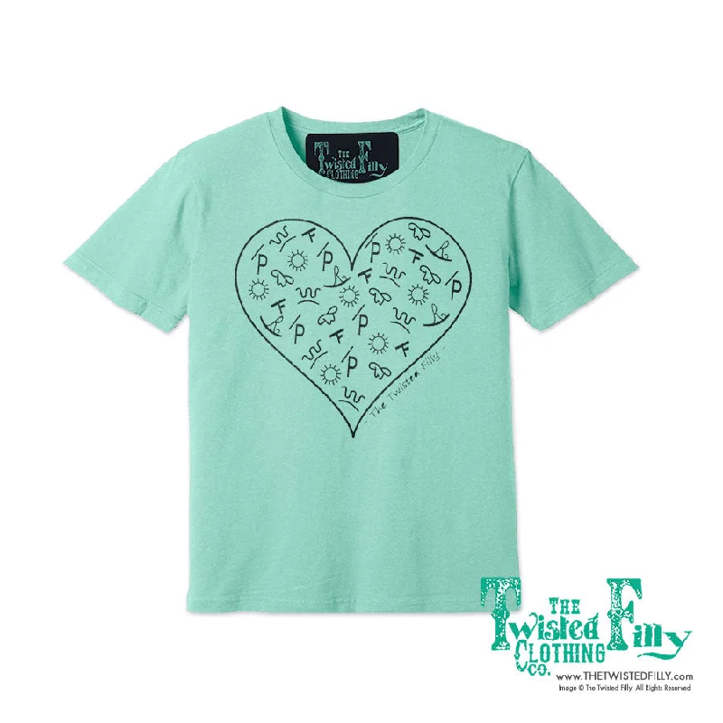 The Branded Heart - S/S Womens Adult Tee - Assorted Colors Lace Blend Ribbed Blend Corduroy Blend