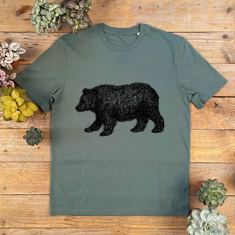 'Walking Bear' T-Shirt Lace Blend Ribbed Blend Corduroy Blend