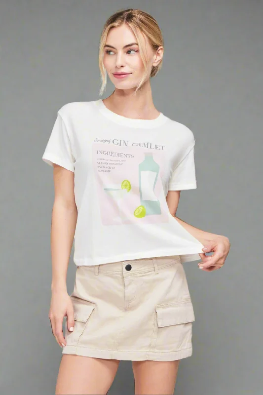 Wildfox Gin Gimlet Charlie Crop Tee Mesh Canvas Denim