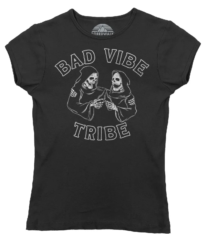 Women's Bad Vibe Tribe T-Shirt Satin Blend Silk Blend Wool Blend