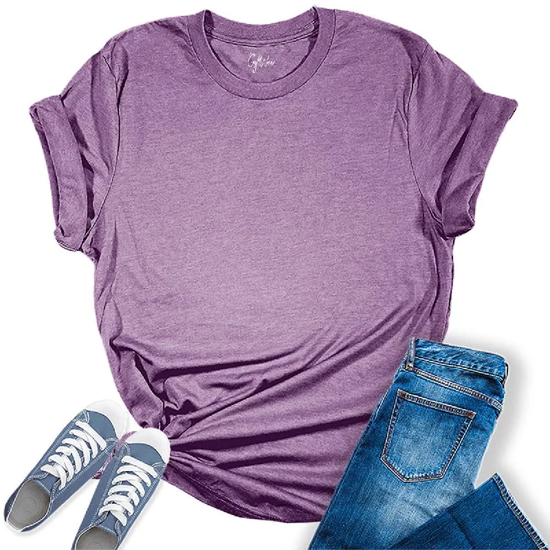 Womens Purple T Shirts Premium Casual Short Sleeve Shirts Oversized Tops Fashionable Trendy Casual