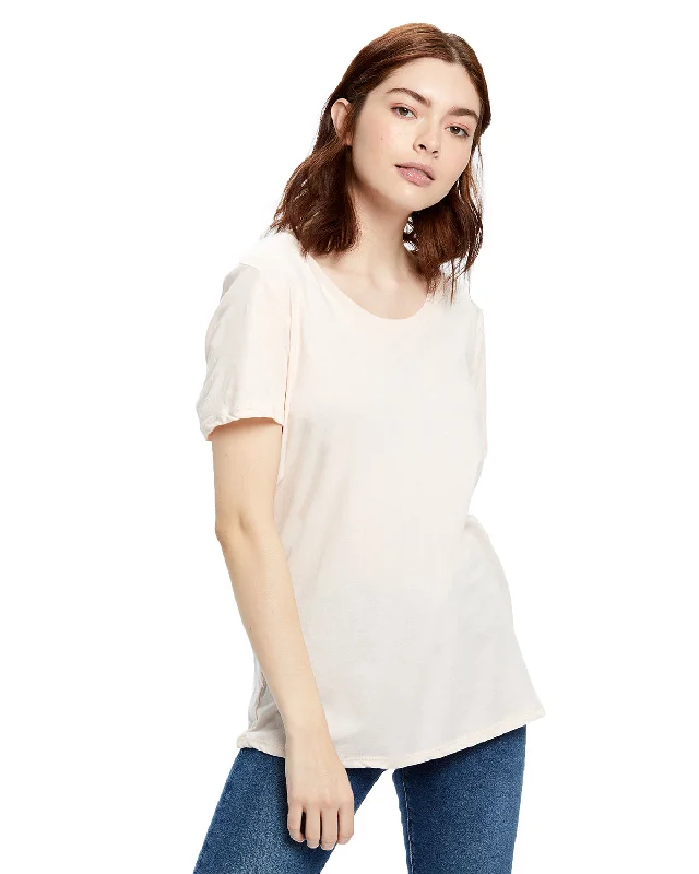 Women's Short Sleeve Loose Fit Boyfriend Tee - Garment Dyed Machine Wash Dry Clean Hand Wash